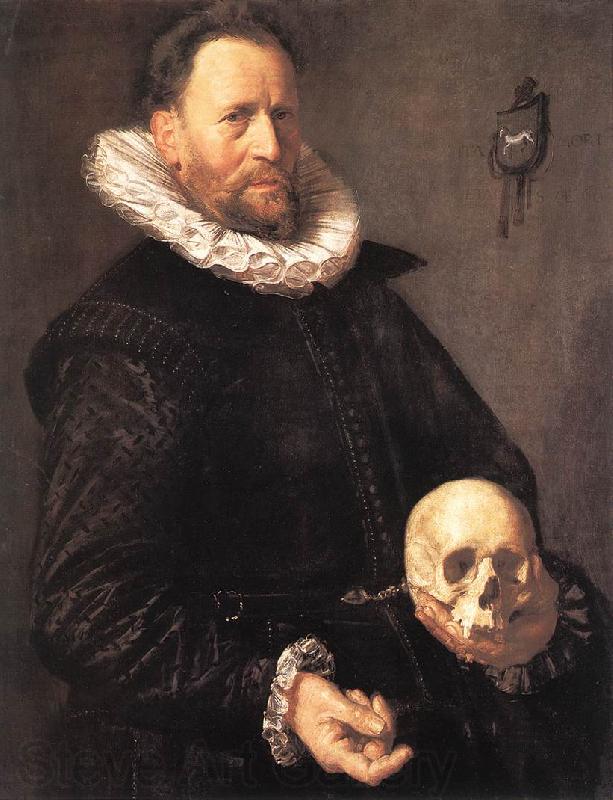 HALS, Frans Portrait of a Man Holding a Skull s France oil painting art